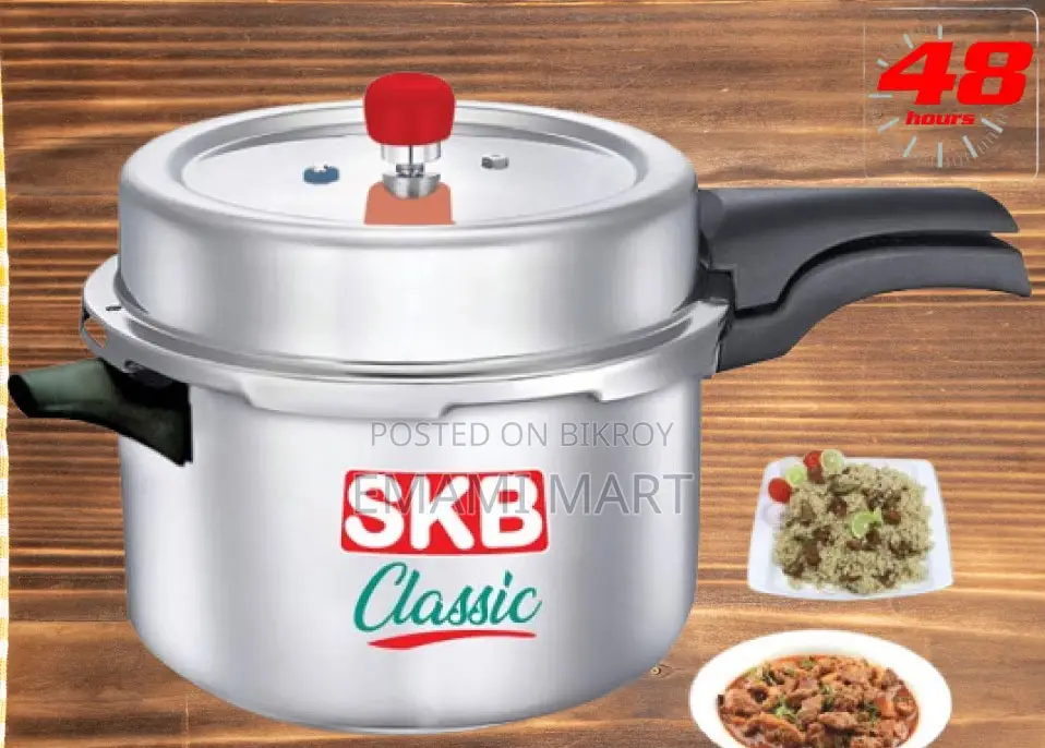 SKB Sus304 Stainless Steel 3play Pressure Cooker With Long Handle 5Ltr