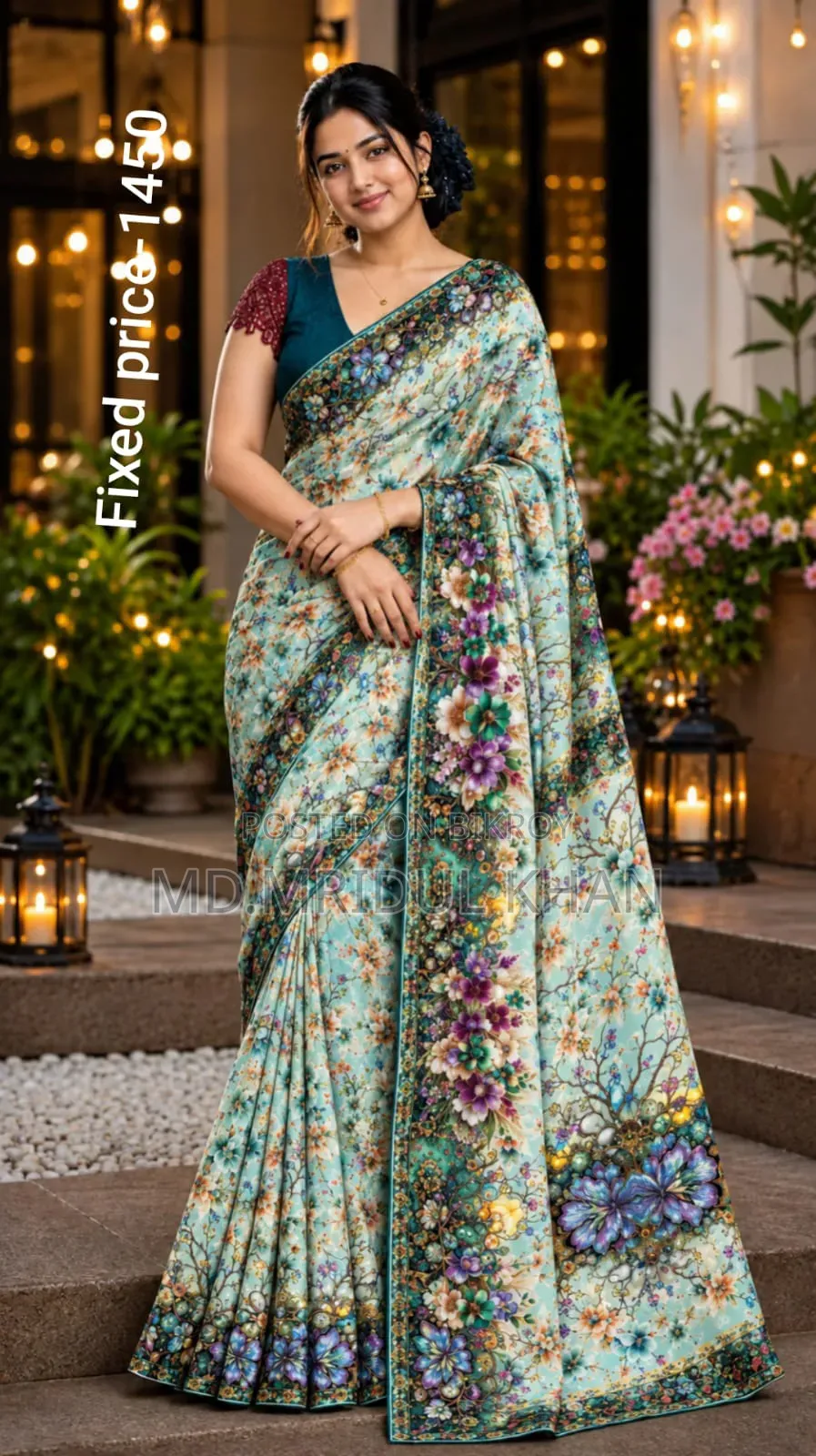 Floral Elegance Silk Saree | Premium Digital Printed Saree