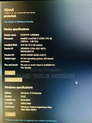 Desktop Computer HP 200 G4 22 All-in-One 16GB Intel Core I7 HDD+SSD 1T