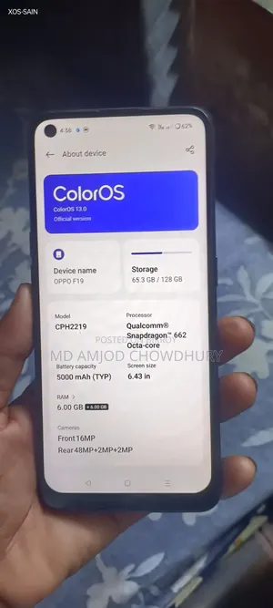 Oppo F19S 128 GB Bronze