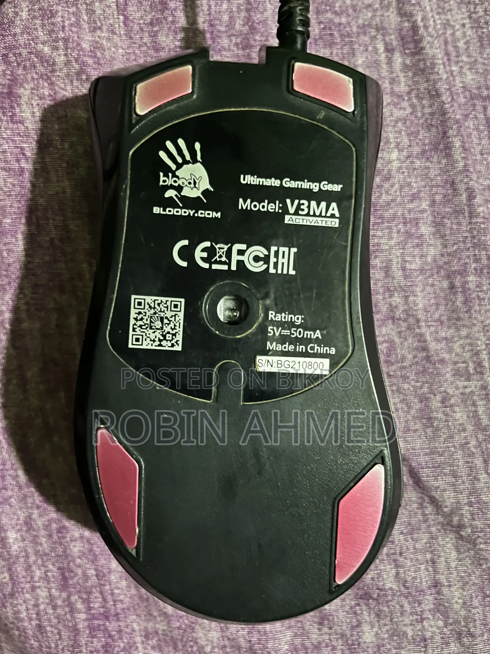 A4TECH Bloody V3MA Wired Black Gaming Mouse
