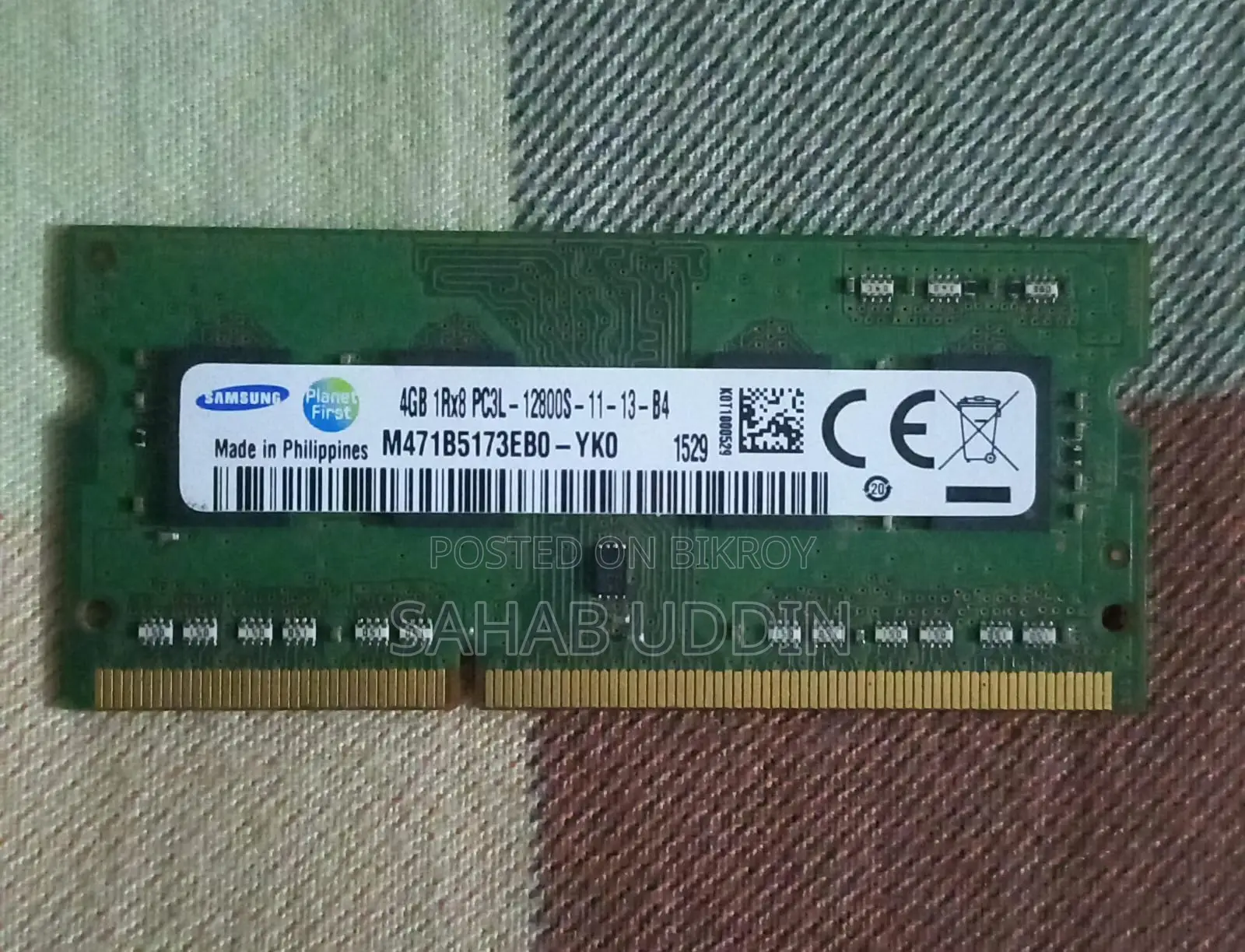 Samsung 4GB DDR3L 1600MHz Laptop RAM (2 Pcs) - Fully Fresh Condition