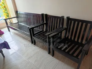 Segun Wood Sofa (5 Seater) 3+1+1 With Tea Table (Used)