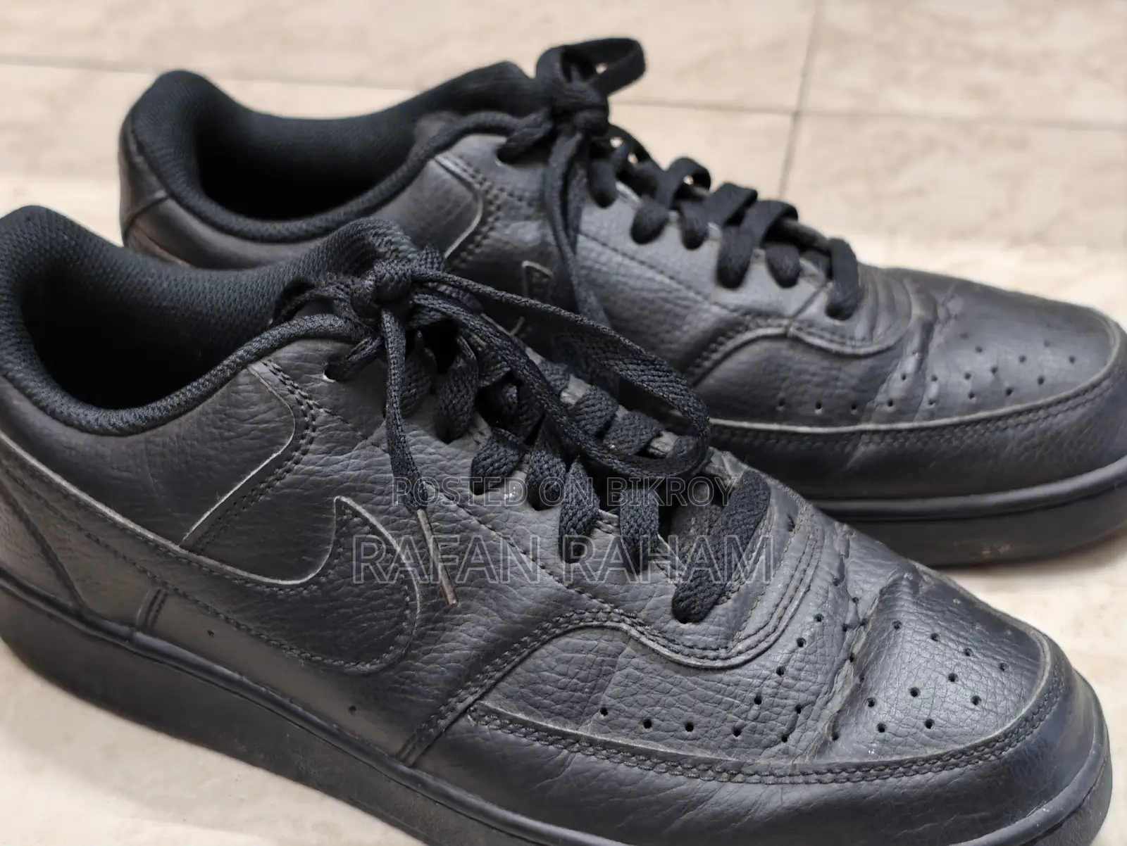 Original Nike Shoes Court Vision Low Triple Black