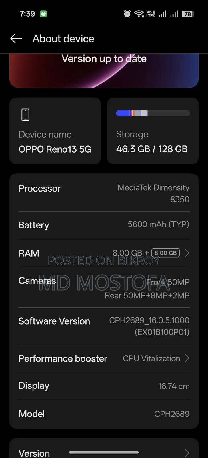 New Oppo Reno13 5G 256 GB White