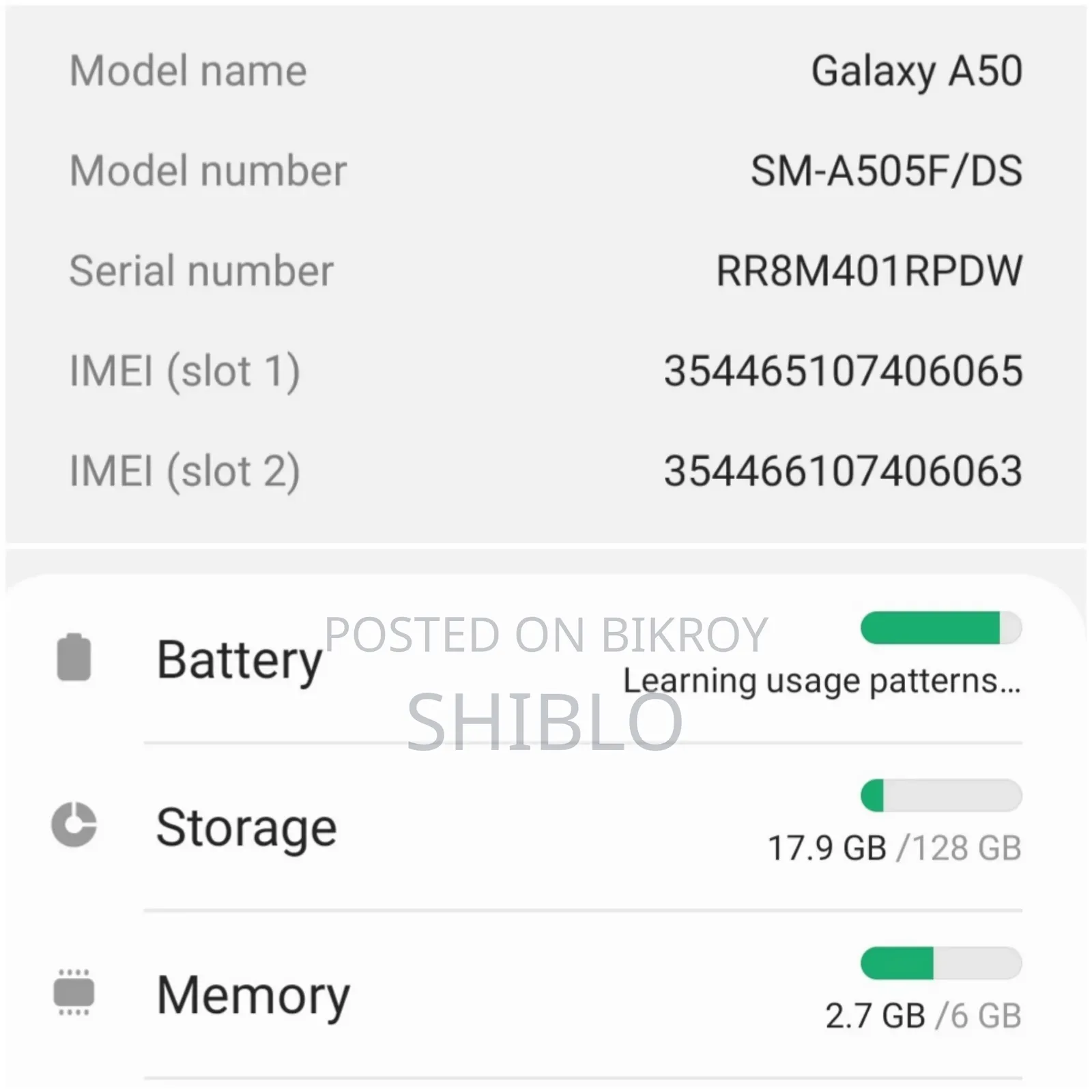Samsung Galaxy A50 128 GB Blue