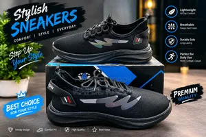 Men’s Premium Black Sneakers – Stylish Comfortable