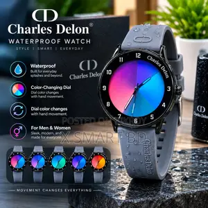 Charles Delon Waterproof Dial Colour Changing Watch for Him Her