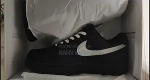 Nike Air Force 1 Low (Black With Reflective/Iridescent Swoosh)