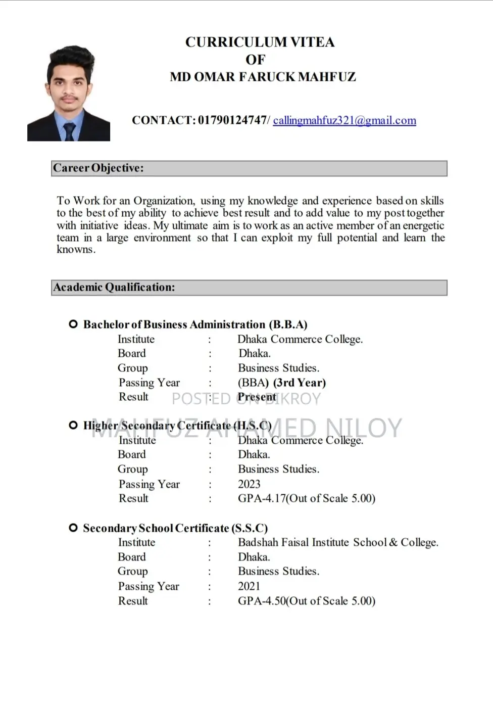 Advertising Marketing CV