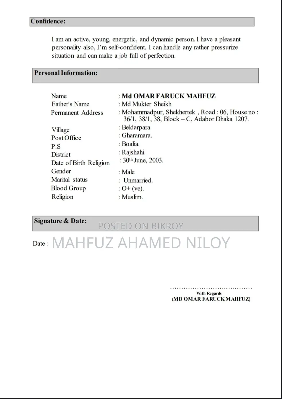 Advertising Marketing CV