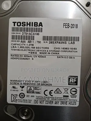 Toshiba 1tb HDD