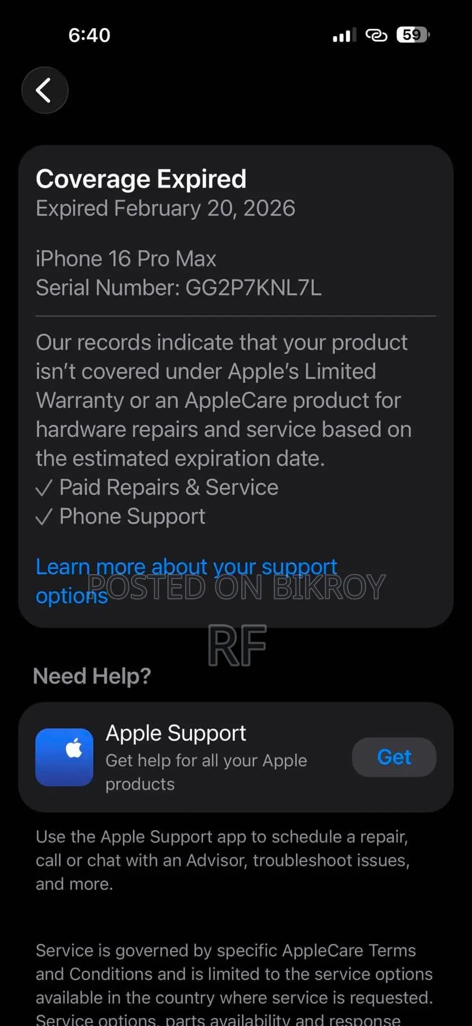 Apple iPhone 16 Pro Max 256 GB Silver