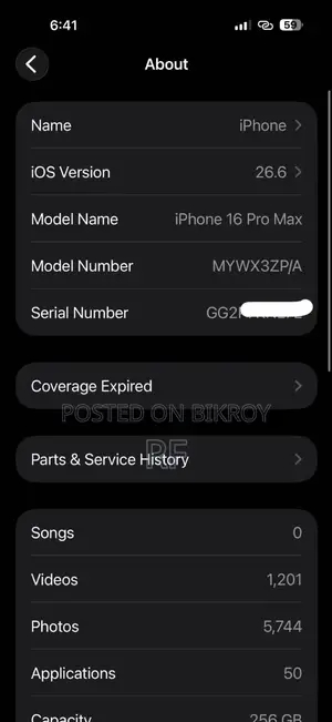 Apple iPhone 16 Pro Max 256 GB Silver