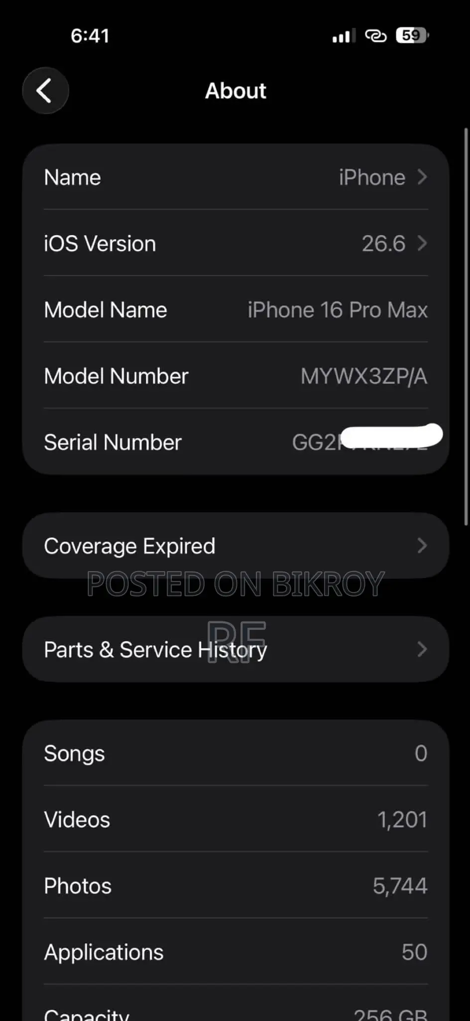 Apple iPhone 16 Pro Max 256 GB Silver