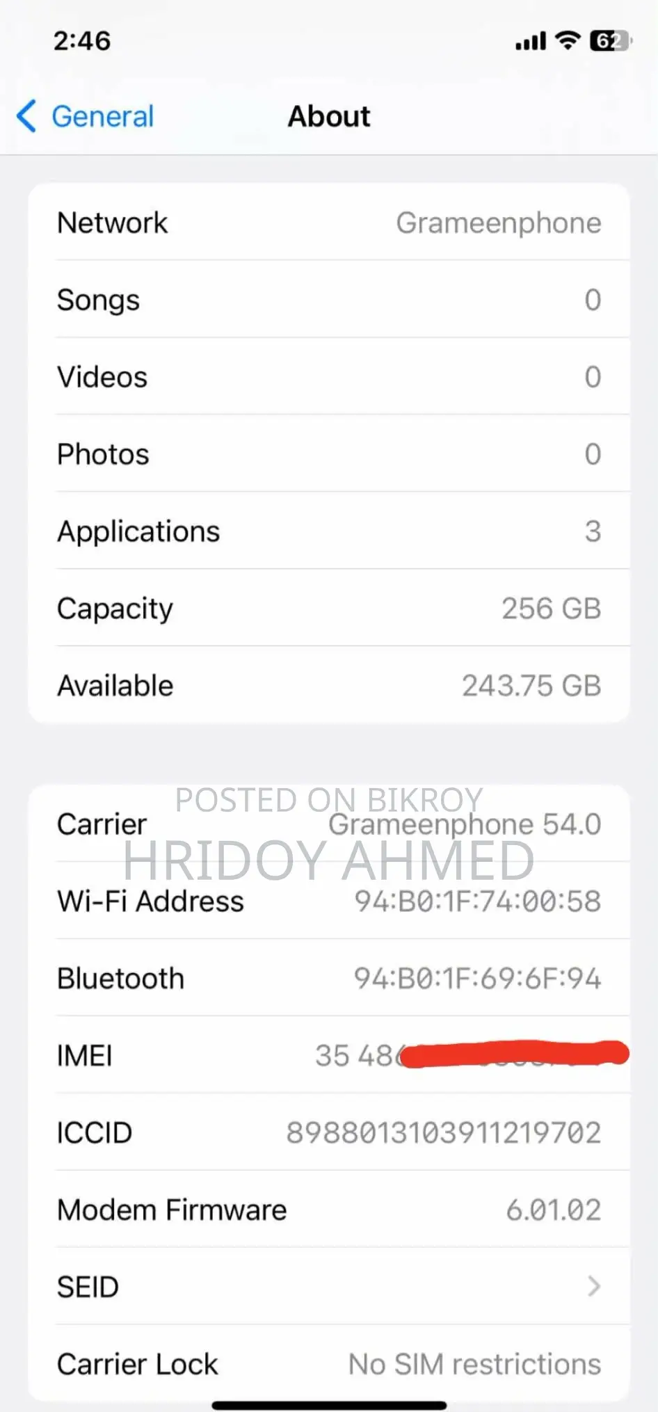 Apple iPhone X 256 GB White