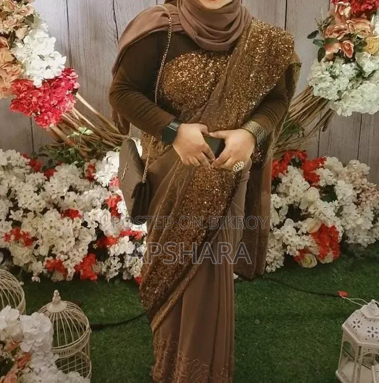 Mauve Coffee Sequence Jorjet Saree