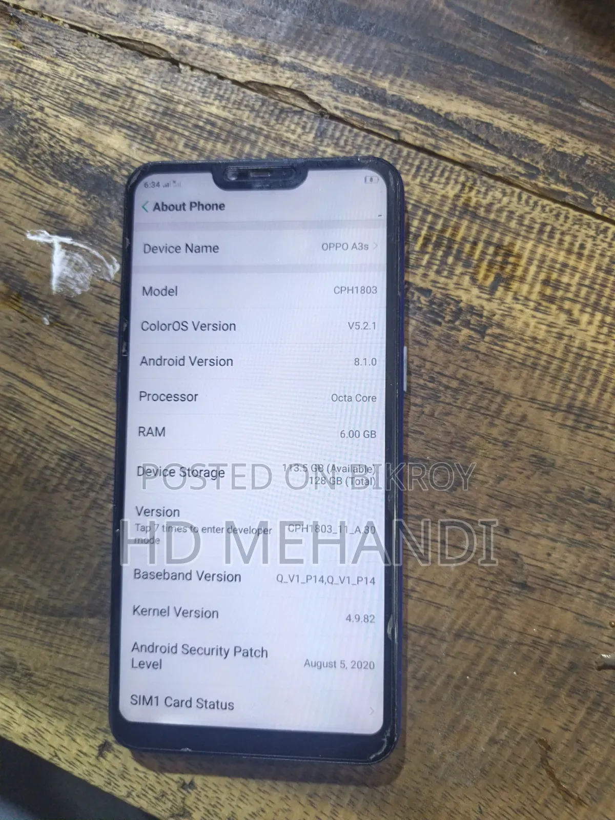 Oppo A3s 64 GB Blue