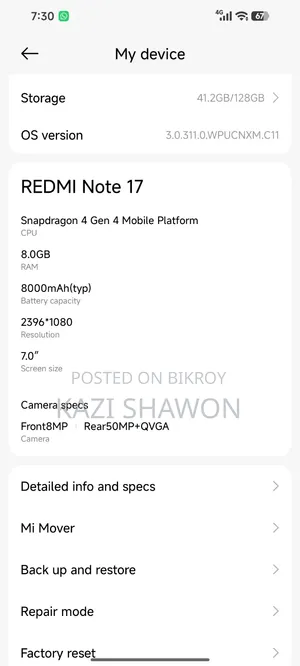 New Xiaomi Redmi Note 17 128 GB Black