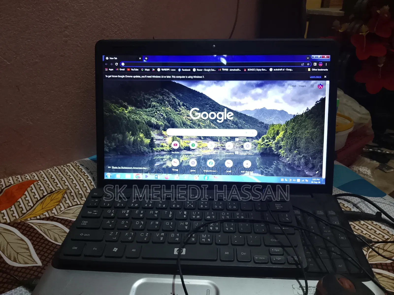 ল্যাপটপ HP Compaq Presario CQ61 3GB Intel Core 2 Duo HDD+SSD 1T
