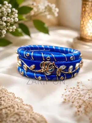 হ্যান্ডমেড ব্লু চুড়ি সেট | Handmade Stylish Bangle | Size 26