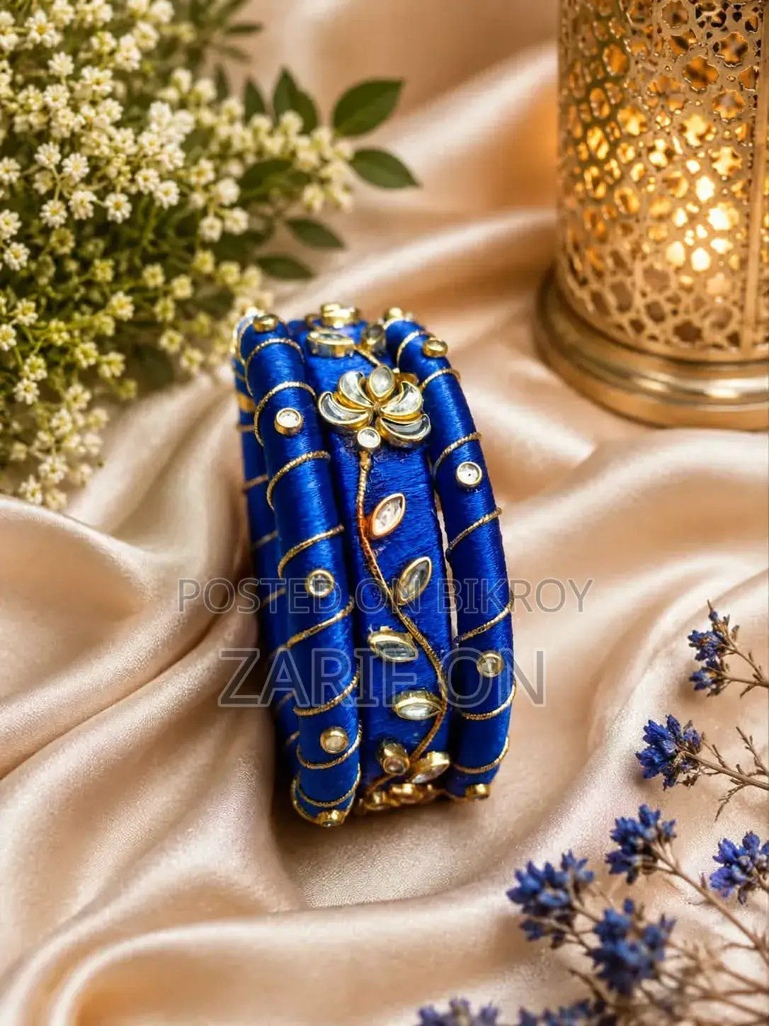 হ্যান্ডমেড ব্লু চুড়ি সেট | Handmade Stylish Bangle | Size 26