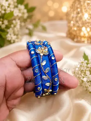 হ্যান্ডমেড ব্লু চুড়ি সেট | Handmade Stylish Bangle | Size 26