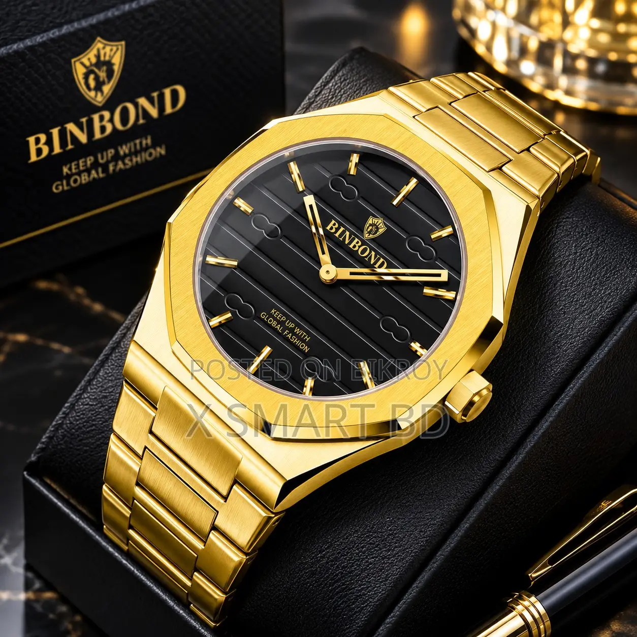 BINBOND 818 Stainless Steel Quartz Fashionable Premium Watch
