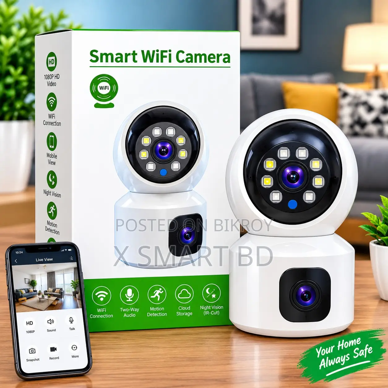 V380 Pro Dual Lens Sim Supported Camera