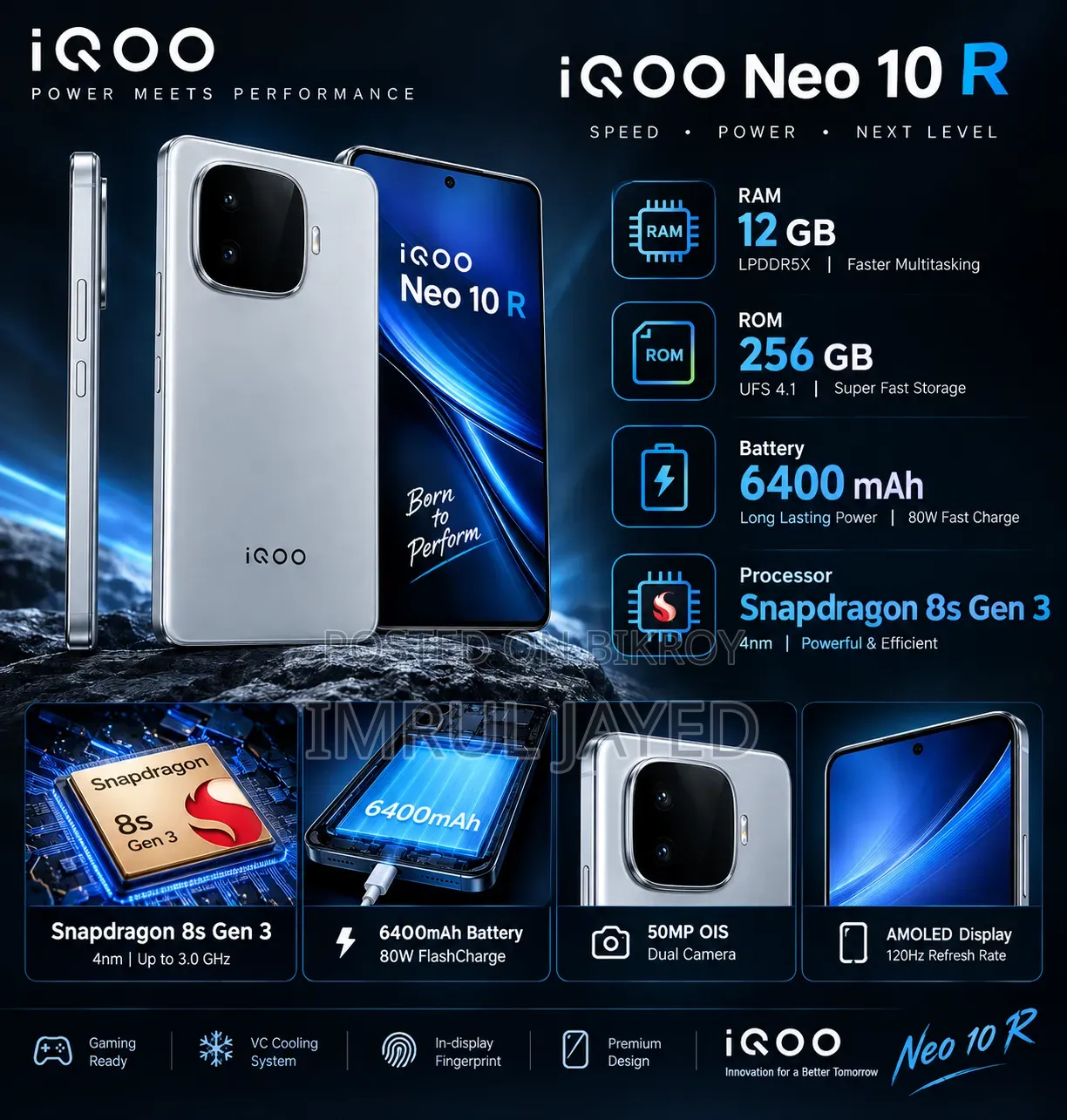New Vivo iQOO Neo 10R 256 GB White
