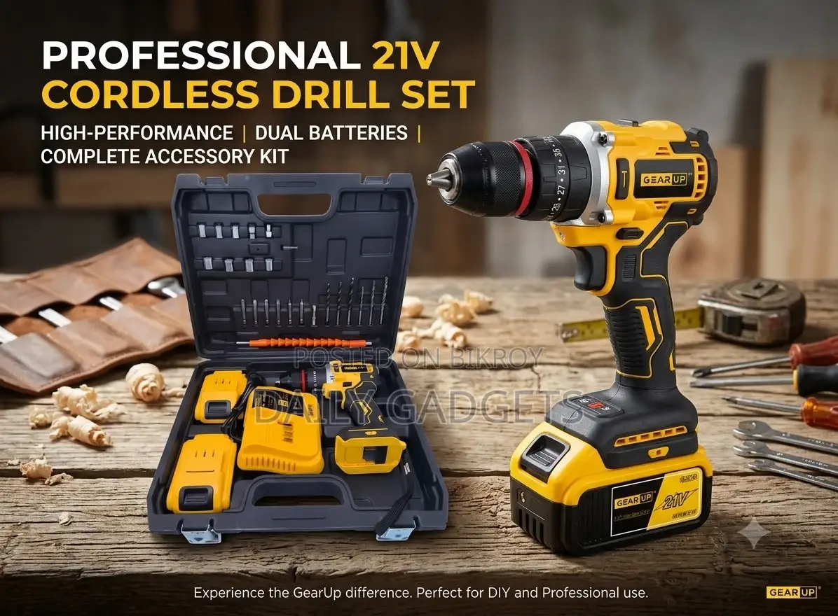 GearUP Cordless Powerful Hand Drill With Brushless Motor
