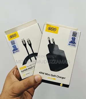QCY 45W Mini GaN Charger QCY DC21 60W Super Fast Cable *Combo Pack*