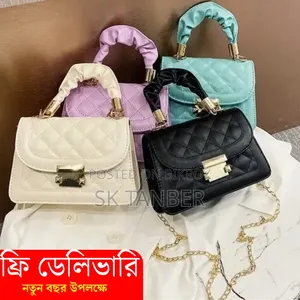 কোরিয়ান ডায়মন্ড ল্যাটিস শোল্ডার ব্যাগ মহিলাদের ছোট স্কোয়ার চেইন