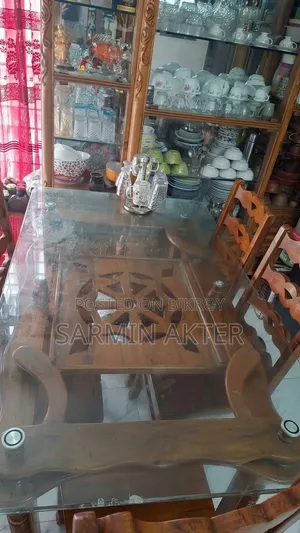 অরজিনাল চিটাগাং সেগুন কাঠের ডাইনিং টেবিল ৬ চেয়ার