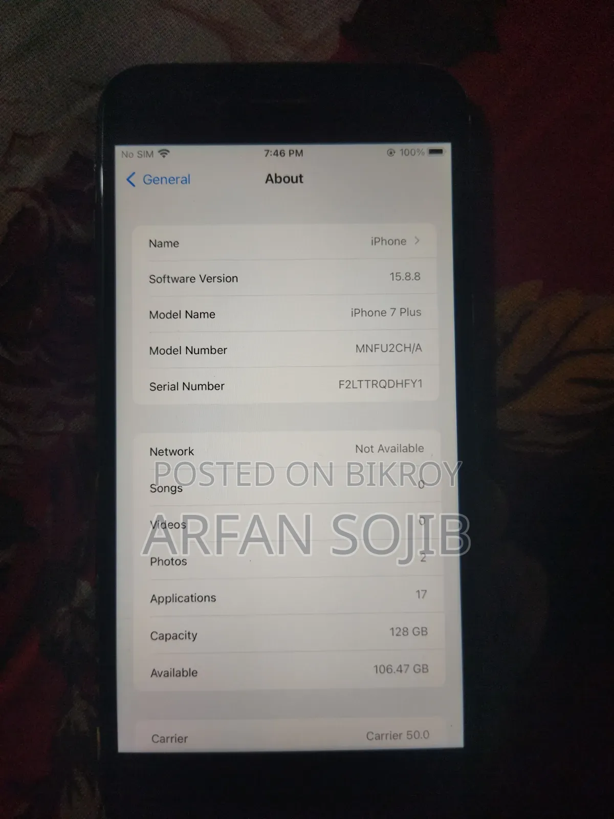 Apple iPhone 7 Plus 128 GB Black