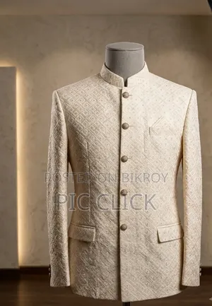 Title: Premium Designer Ivory Jodhpuri / Prince Coat – Mint Condition