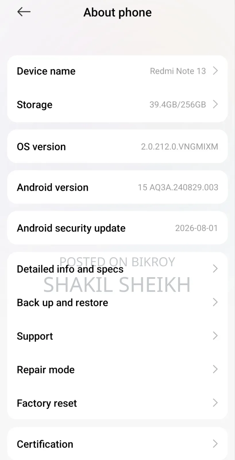 Xiaomi Redmi Note 13 256 GB Green