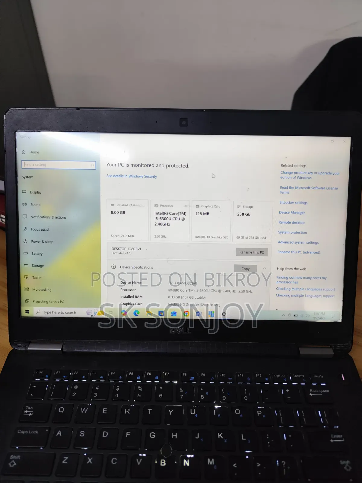 Laptop Dell Latitude 14 E7470 8GB Intel Core I5 SSD 256GB
