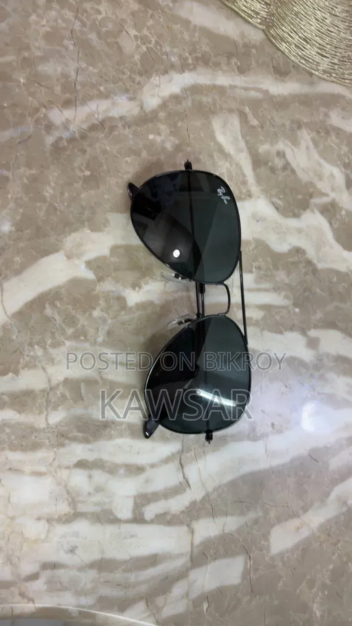 Ray-Ban Black Frame Aviator Sunglasses for Men