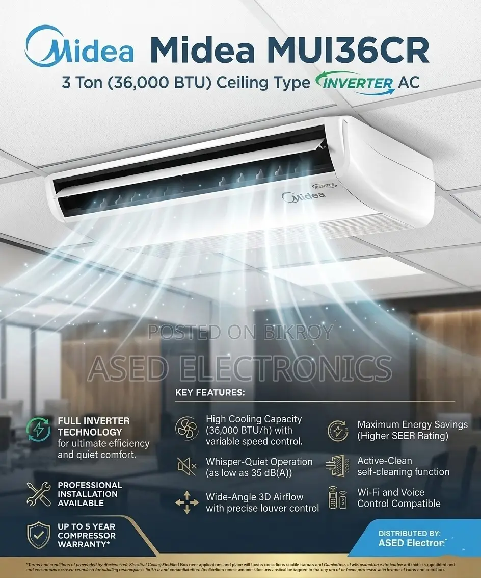 Midea MUI36CR 3 Ton Ceiling Type Inverter AC