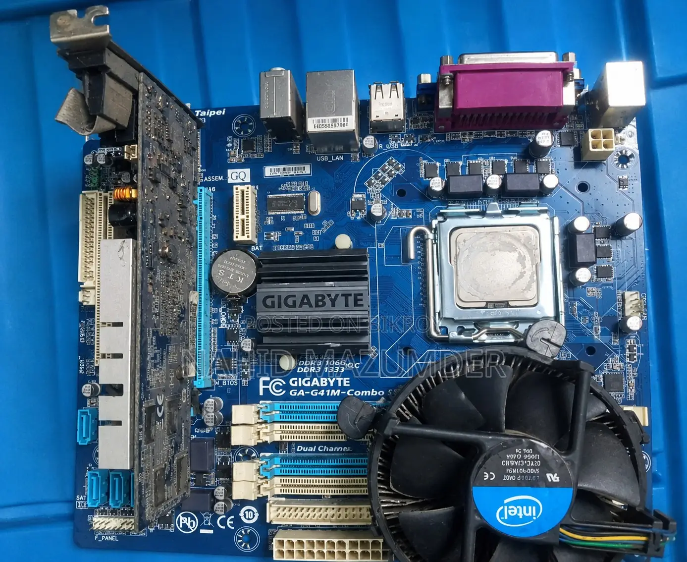 Gigabyte GA-G41M-Combo + Core 2 Quad 2.4GHz CPU + Original Intel Fan