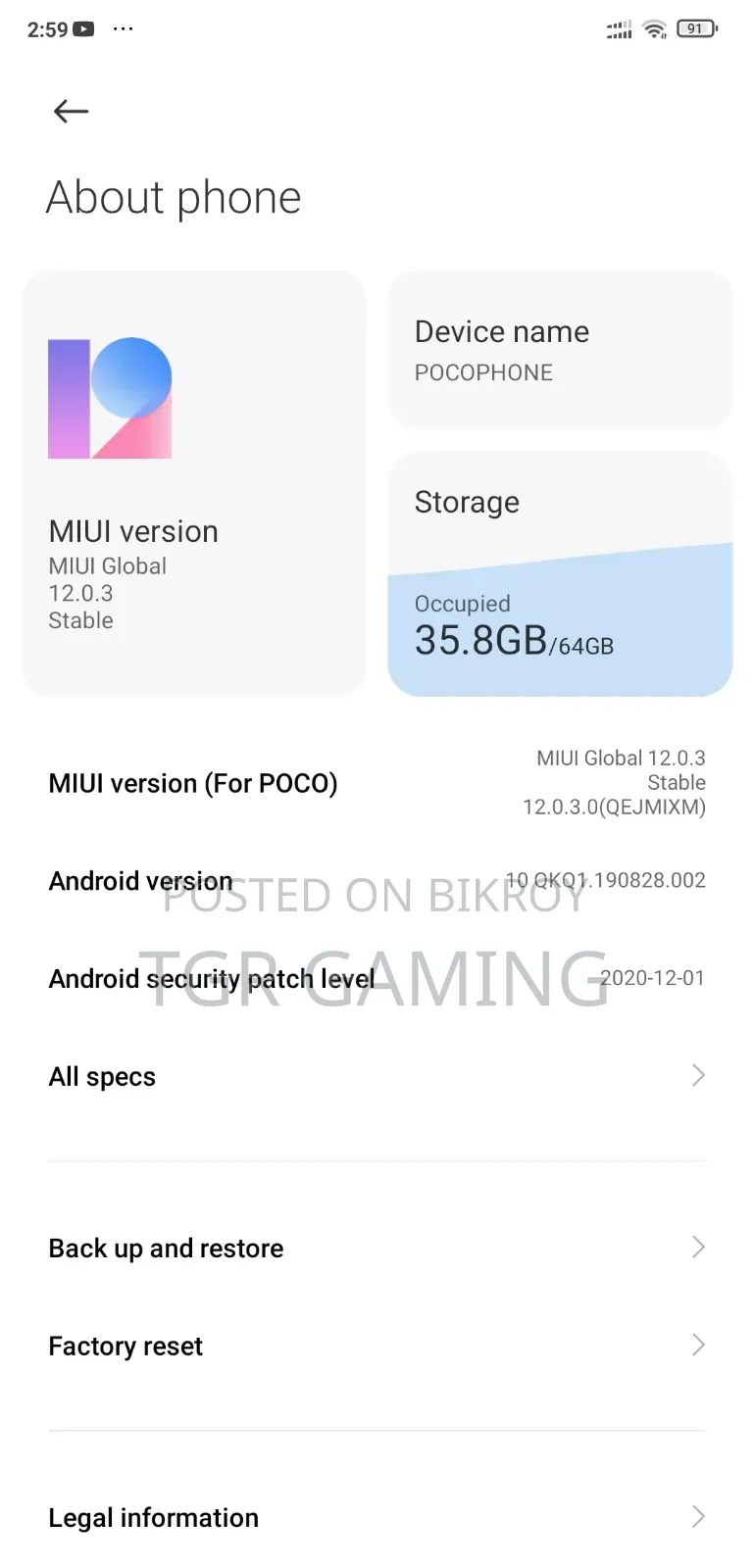 Xiaomi Pocophone F1 64 GB Black