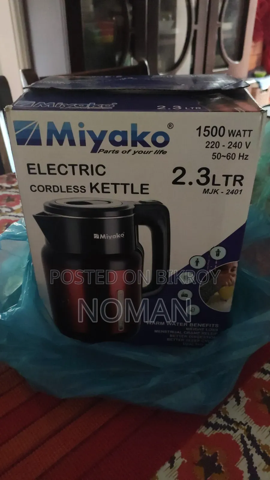 Miyako 2.3 LTR Electric Cordless Kettle