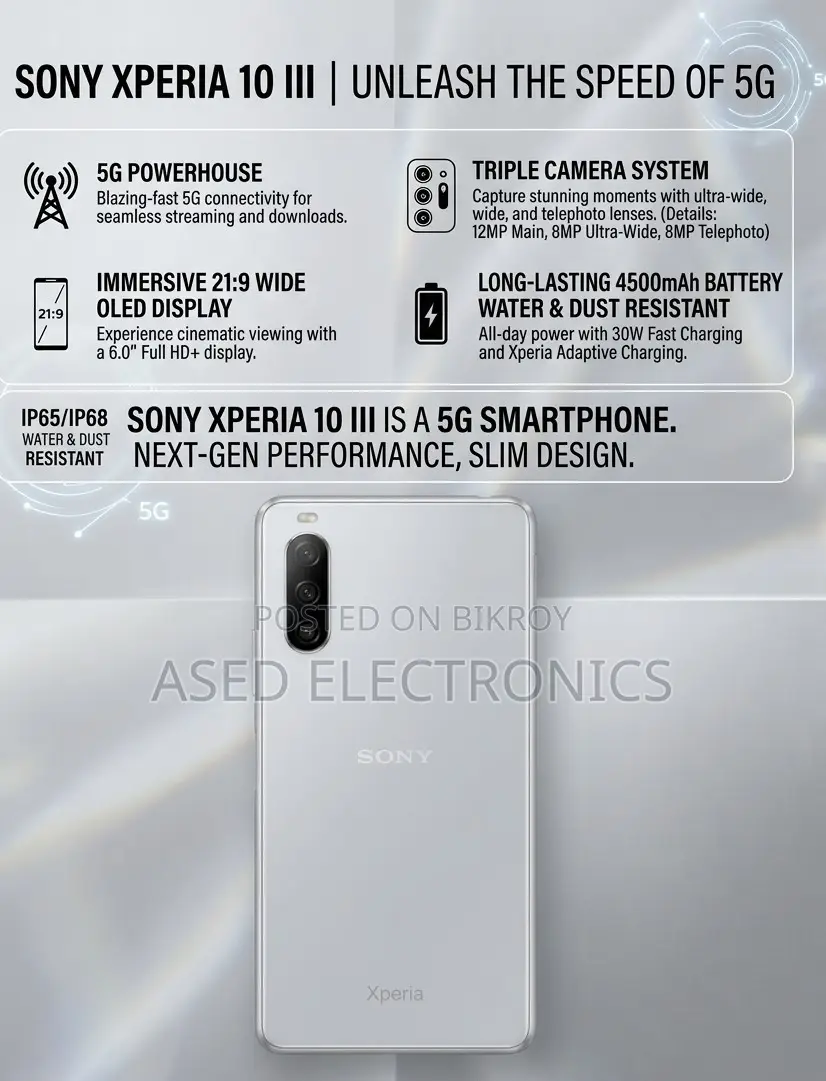 New Sony Xperia 10 III 256 GB White