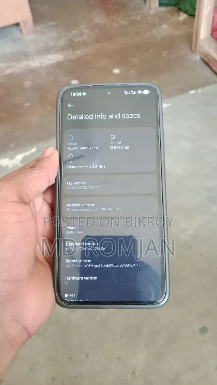 Xiaomi Redmi Turbo 4 Pro 256 GB Black