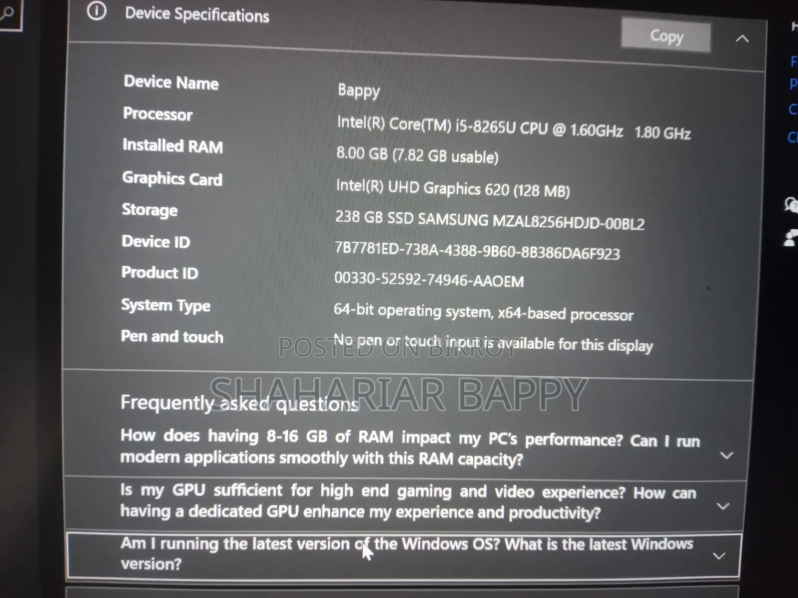 Laptop Dell Latitude 5300 8GB Intel Core i5 SSD 256GB