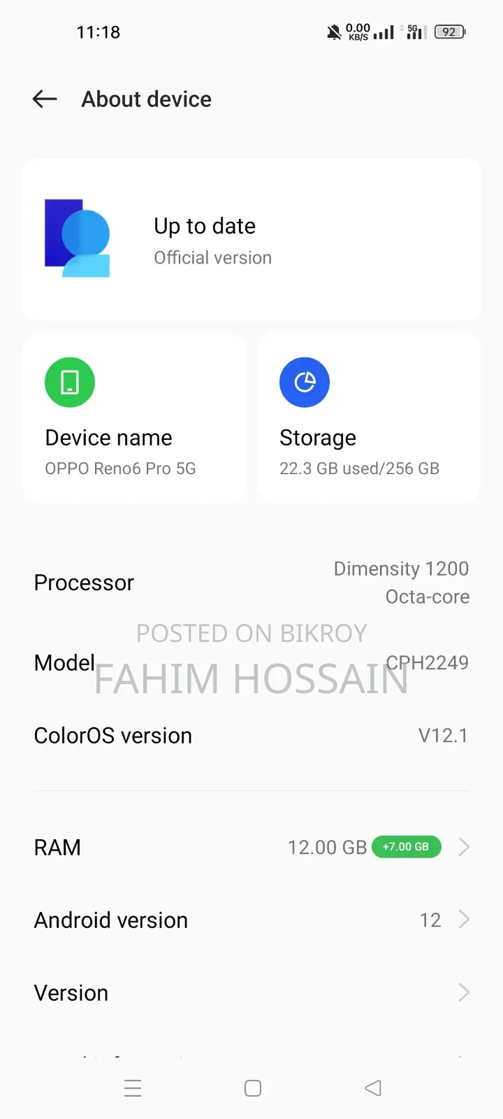 Oppo Reno6 Pro 5G 256 GB Silver