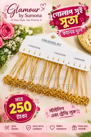 Dubai Gold Design Chain, Locket, Earrings