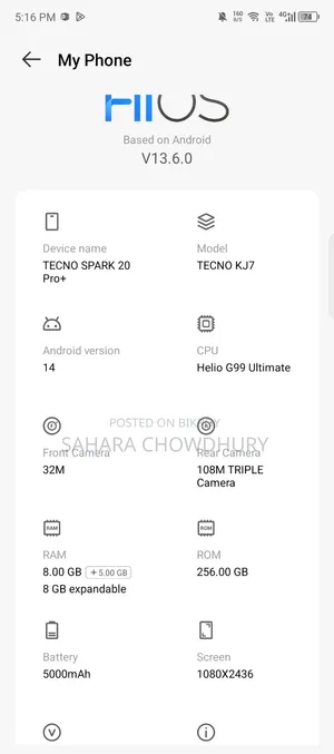 Tecno Spark 20 Pro Plus 256 GB Black