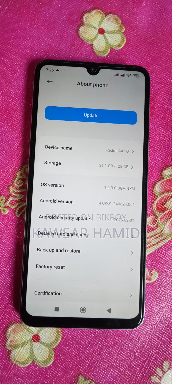 Xiaomi Redmi A5 4G 128 GB Gray